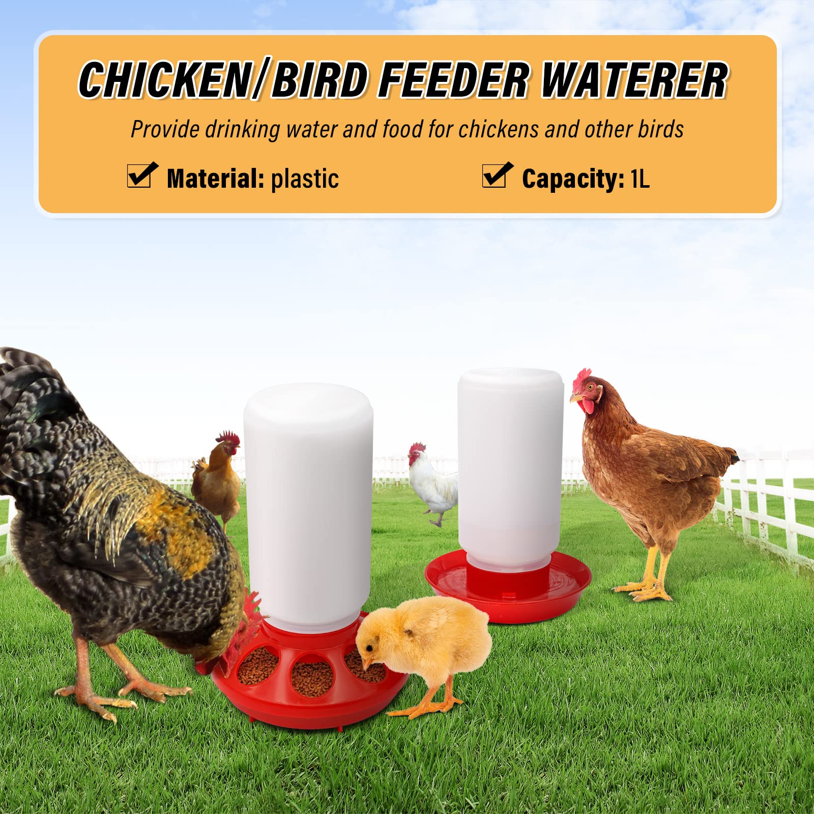 NAOEDEAH chick brooder kit for safe feeding and watering.