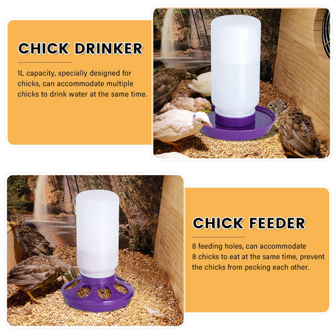 NAOEDEAH waterer and feeder keeping feed dry in a setup