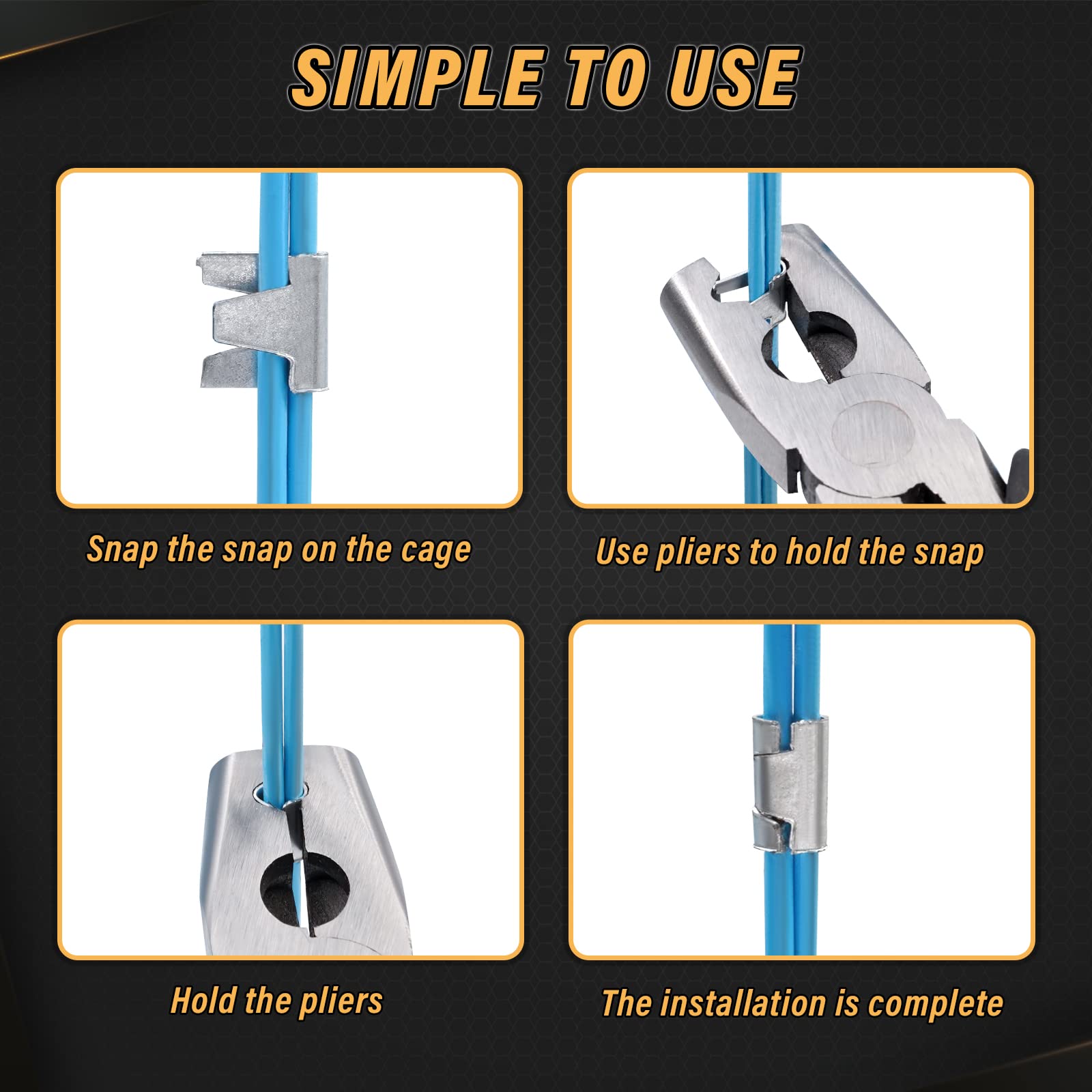 NAOEDEAH wire cage clips suitable for bird, quail, and chicken enclosures.