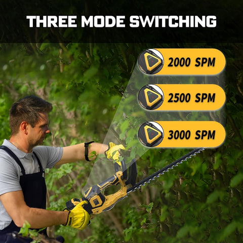 NAOKEV hedge trimmer three-mode switch for customizable speed