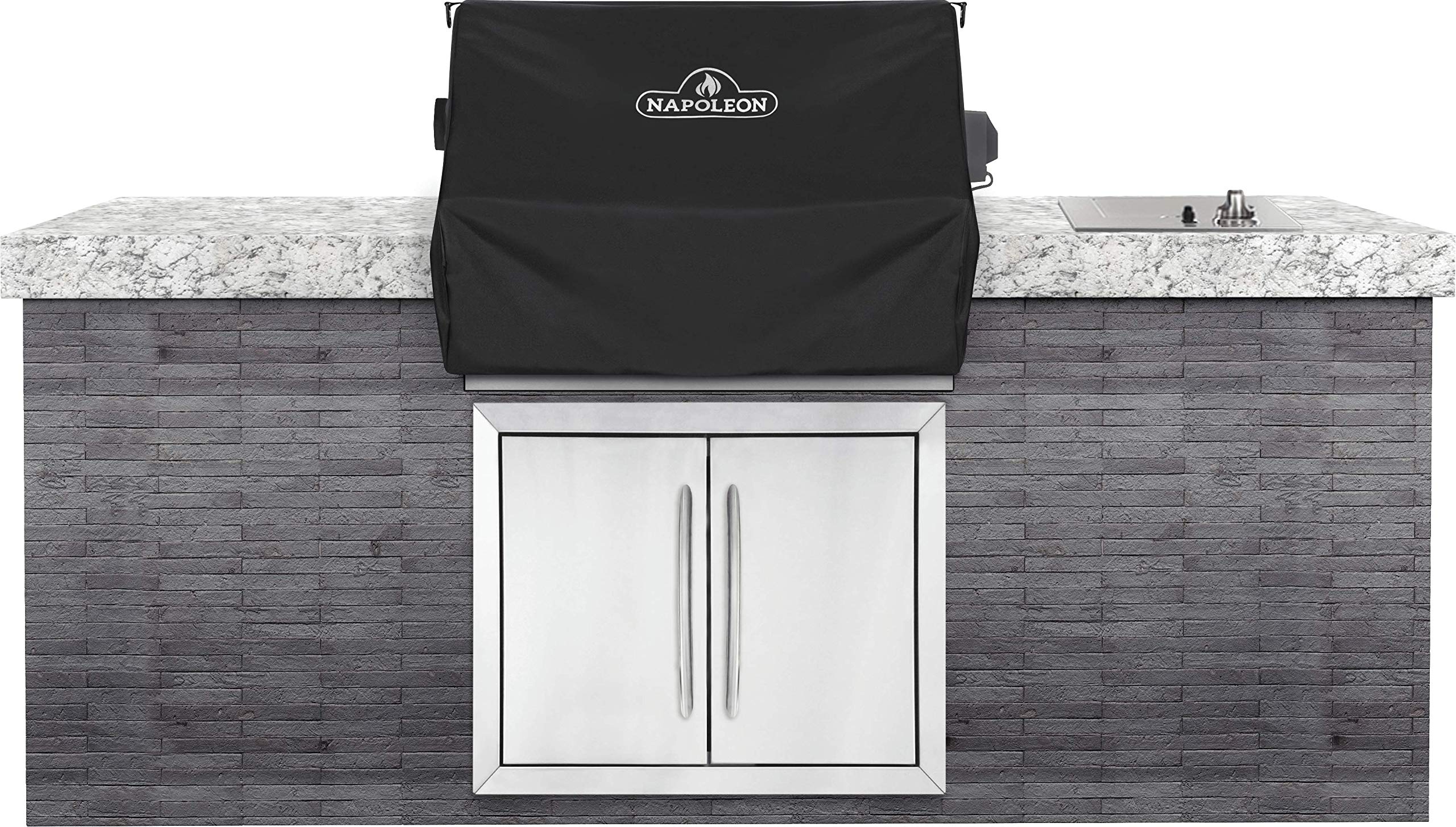 Napoleon premium cover includes hanging loops for easy storage.