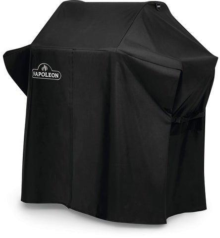 Napoleon Rogue 525 cover buckle straps keep the cover secure during windy days.