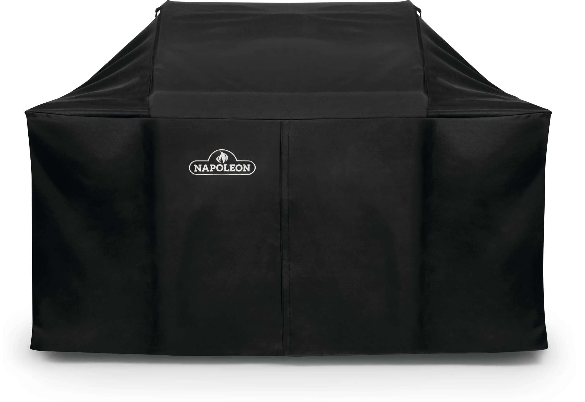 Napoleon Rogue 625 grill cover on grill offering full weather protection.