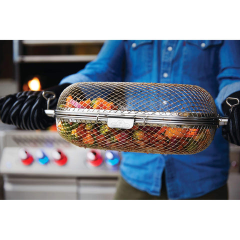 Napoleon Rotisserie Basket rear or bottom burner compatibility enhances grilling options