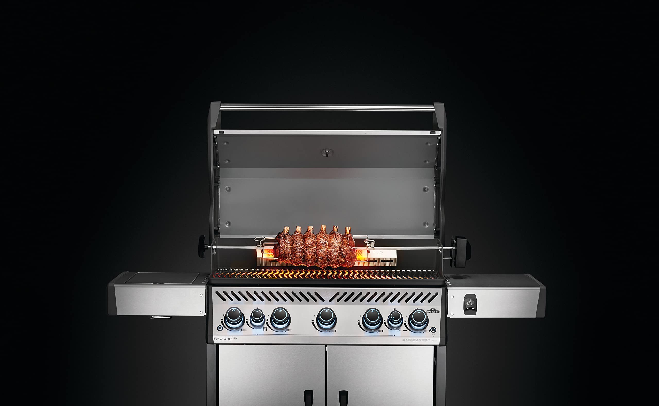 Napoleon rotisserie kit featuring two forks for secure meat grip and even cooking