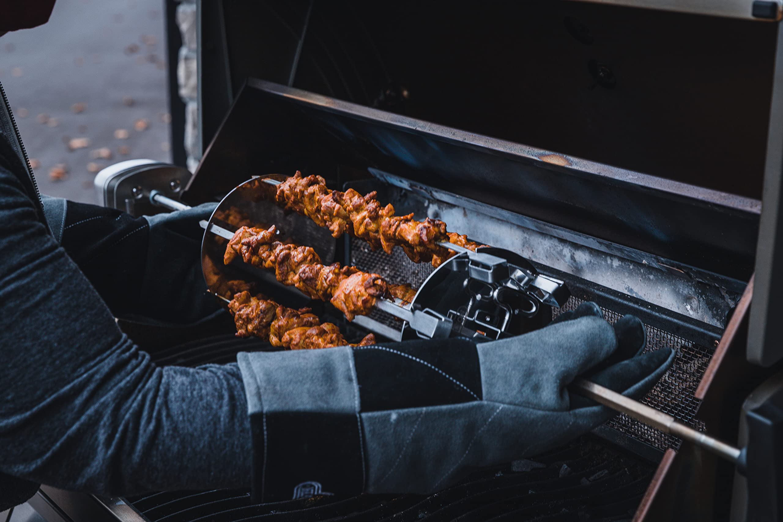 Napoleon rotisserie set fitting most spit rods for versatile grilling