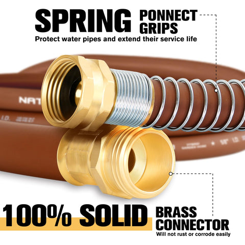 NARTURIO hose fittings close-up show copper-clad aluminum for leak resistance.