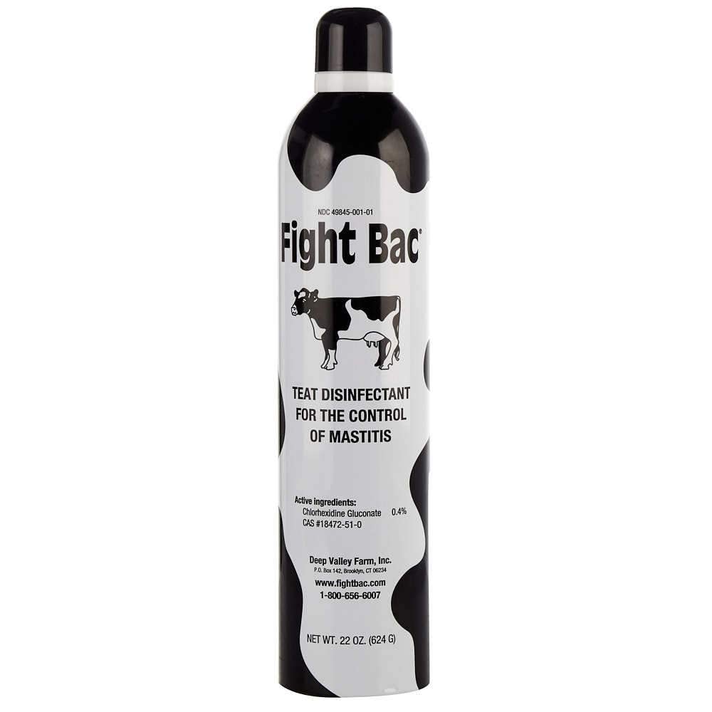 Nasco Fight BAC 22OZ aerosol spray promotes udder hygiene and milk residue removal.
