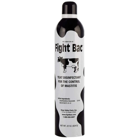 Nasco Fight BAC 22OZ aerosol spray promotes udder hygiene and milk residue removal.