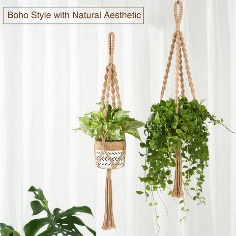 Nashibowu hanger in living room creates cozy, breathable plant display.