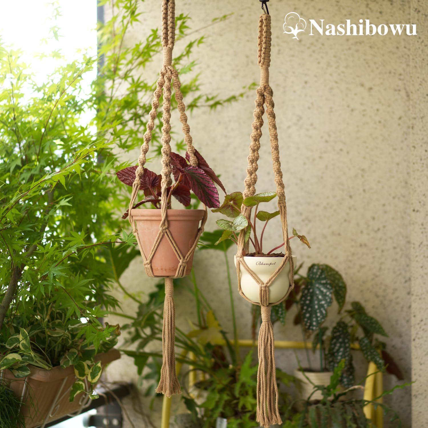 Nashibowu wall-hanging decor adding boho texture.
