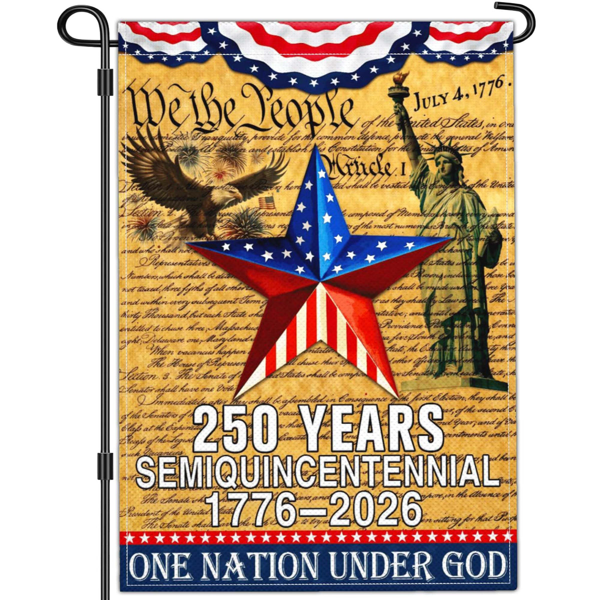 NASIAN 250-year anniversary flag front view for outdoor decor