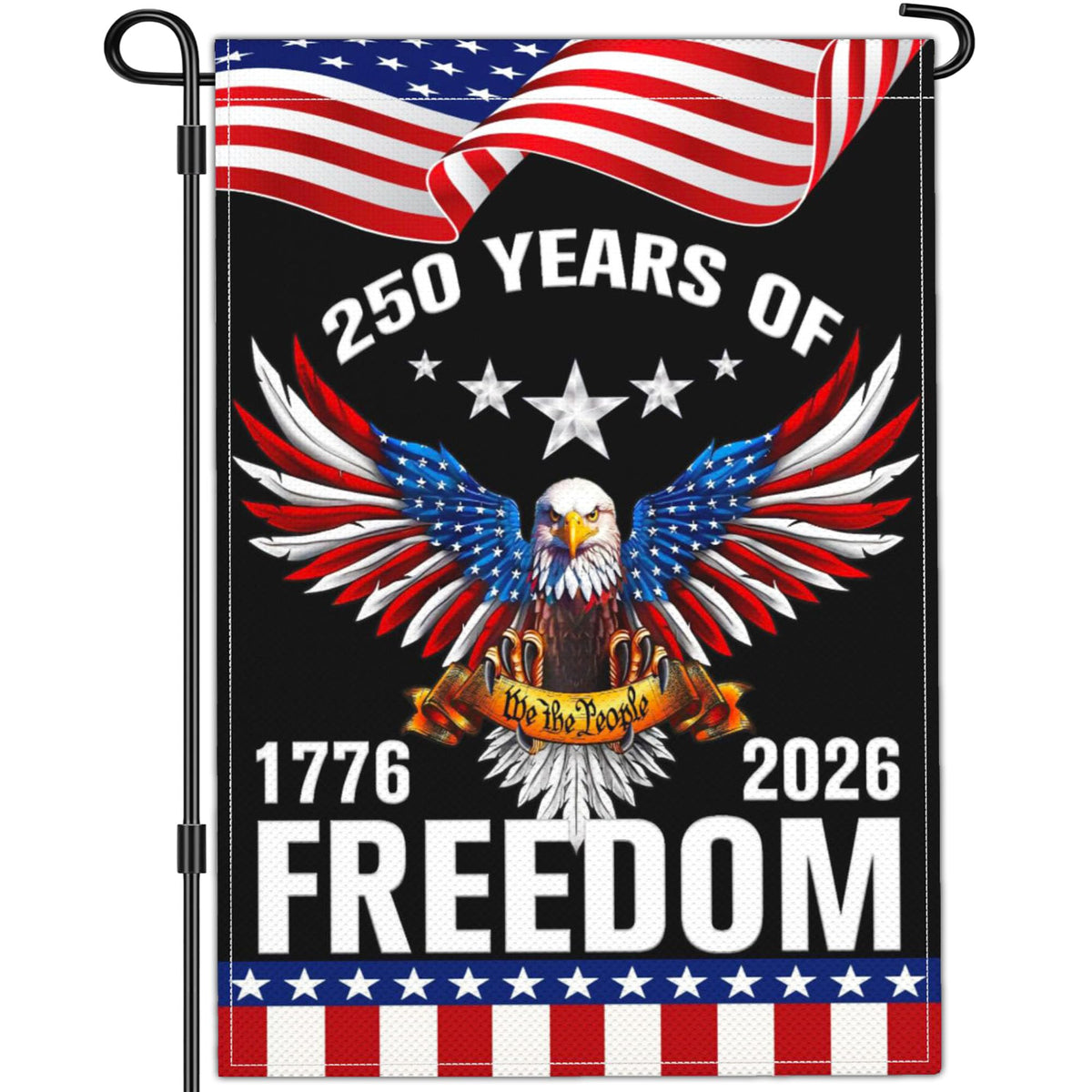 NASIAN 250th Anniversary garden flag, front view for a welcoming patriotic display