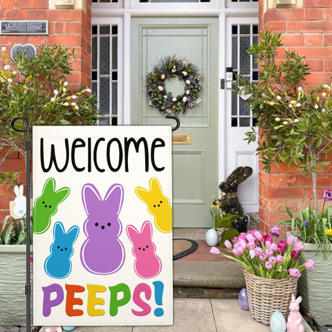 NASIAN 3-ply stitching Easter flag emphasizes edge durability and fade resistance.