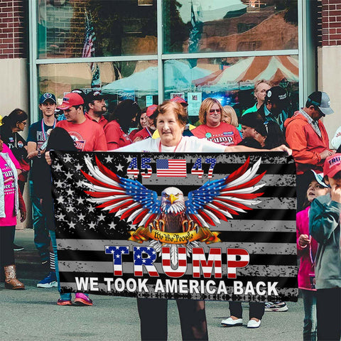 NASIAN American eagle flag, double-sided design for clear viewing.