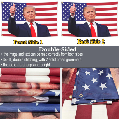 NASIAN double-sided patriotic flag readable from both sides.