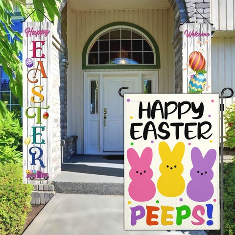 NASIAN Easter Bunny Peeps flag showcases playful peeps for garden charm