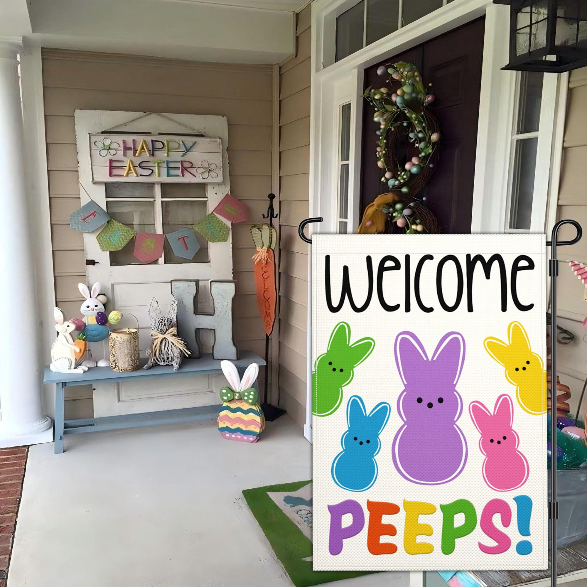 NASIAN Easter yard flag ready to brighten a doorway, deck, or patio.