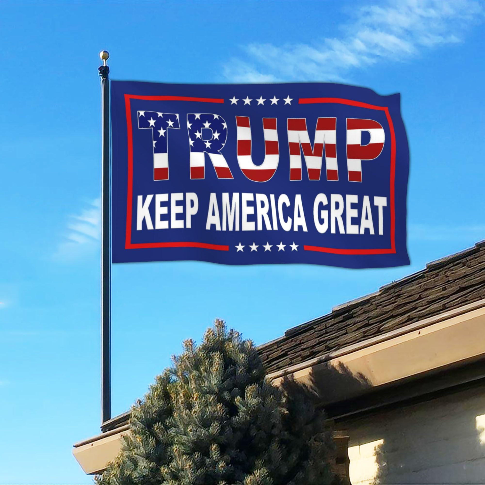 NASIAN flag adds vibrant color to front yard decor.