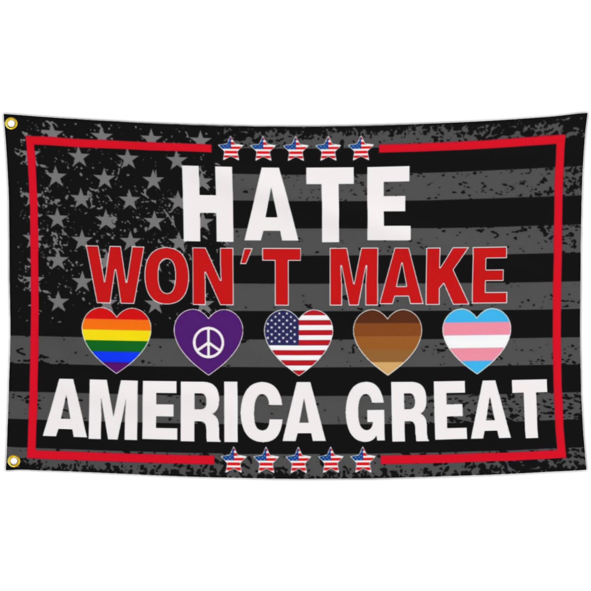 NASIAN Hate Wont Make Us Great flag 3x5 ft outdoors with durable stitching for weather use