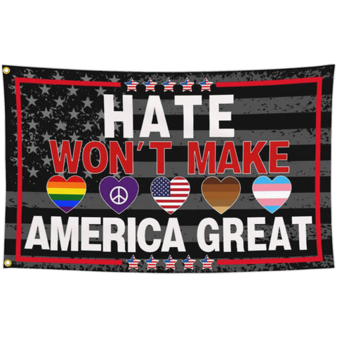 NASIAN Hate Wont Make Us Great flag 3x5 ft outdoors with durable stitching for weather use
