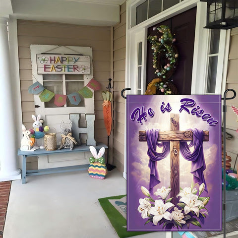 NASIAN outdoor Easter decor flag withstands weather with tight edge stitching