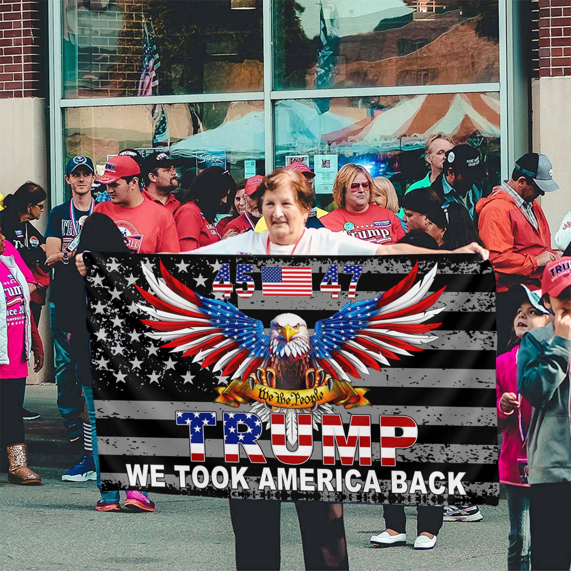 NASIAN Patriotic 2025 flag double-sided print with readable main side