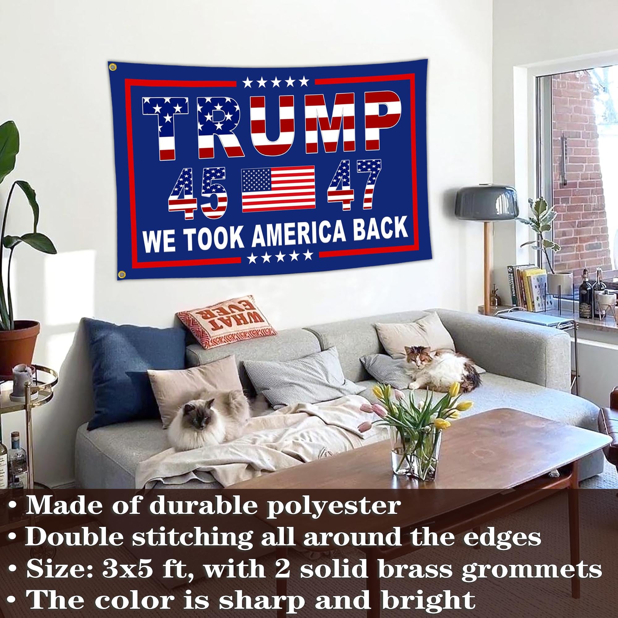 NASIAN's two brass grommets ensure durable hanging and easy setup.