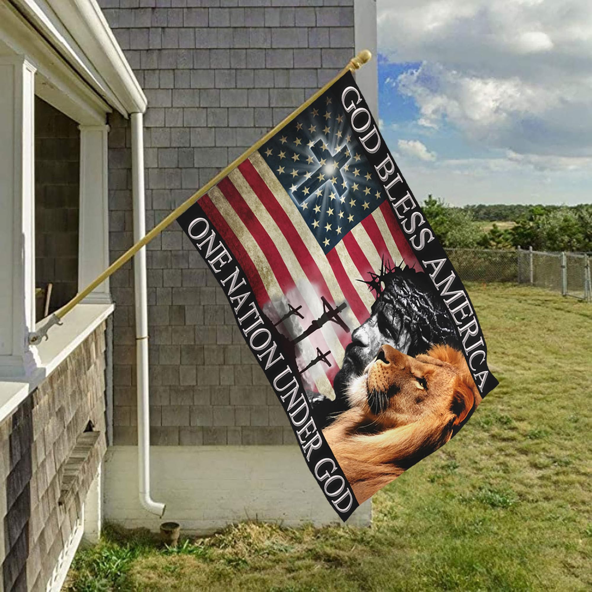 NASIAN patriotic Christian yard flag ideal for outdoor celebrations