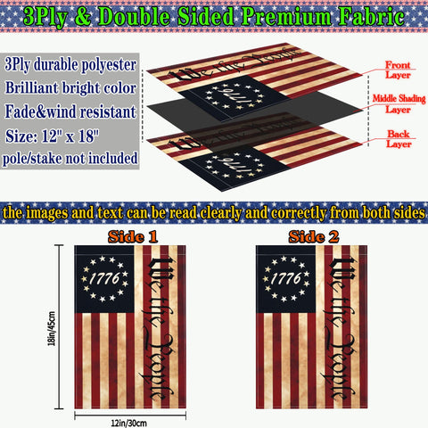 NASIAN patriotic yard flag We The People for outdoor decor