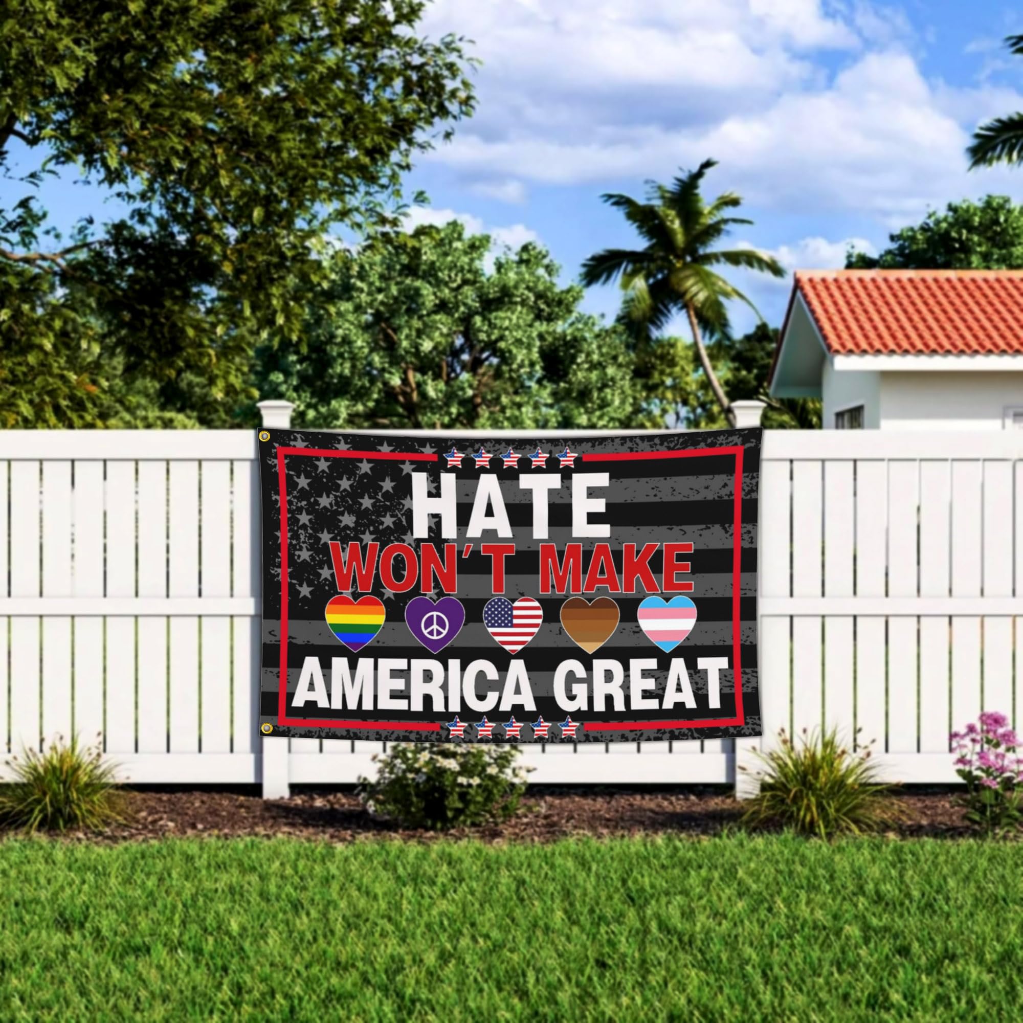 NASIAN resist fascism flag outdoor 3x5 with bold messaging for visibility