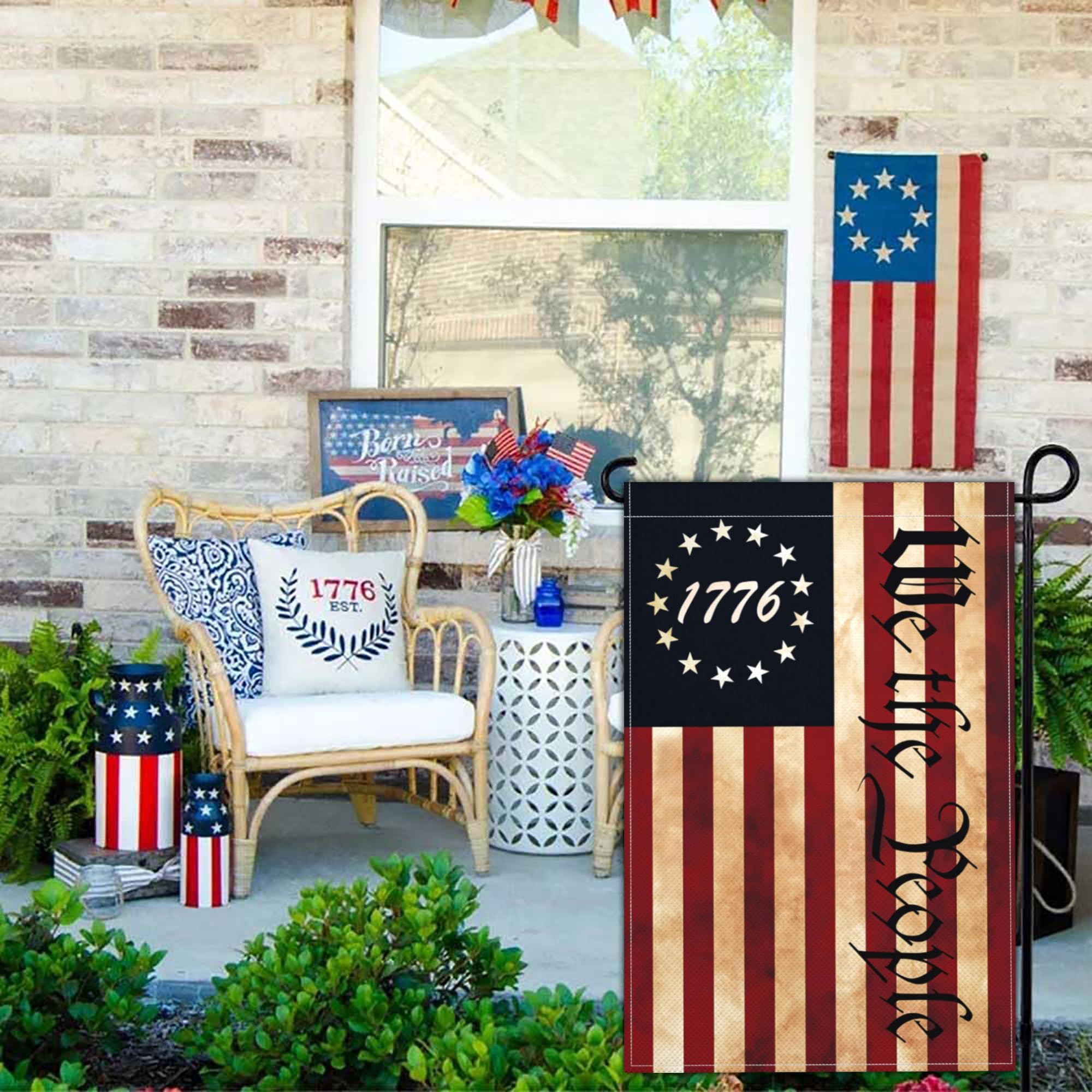 NASIAN USA garden flag for 4th of July display outdoors