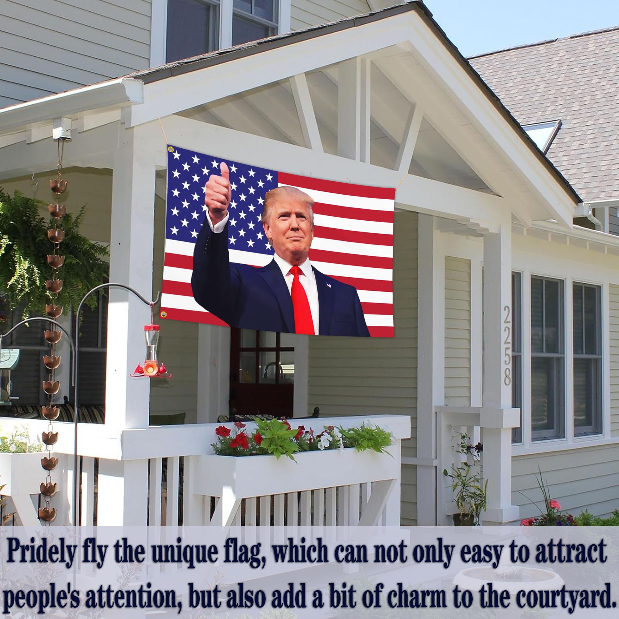 NASIAN weatherproof polyester flag with UV coating resists sun fading.