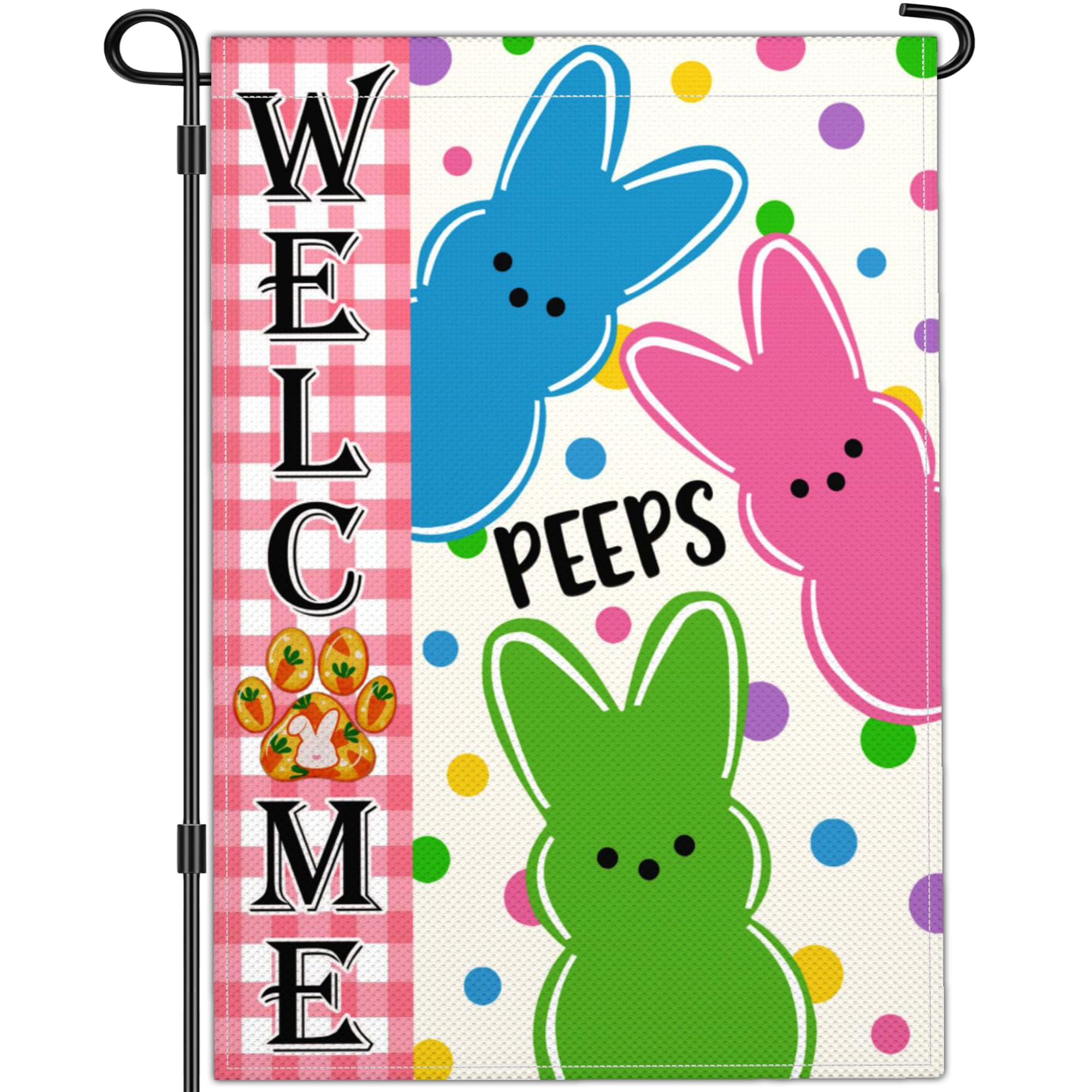 NASIAN Welcome Easter flag 12x18, double-sided, perfect for outdoor yard display.