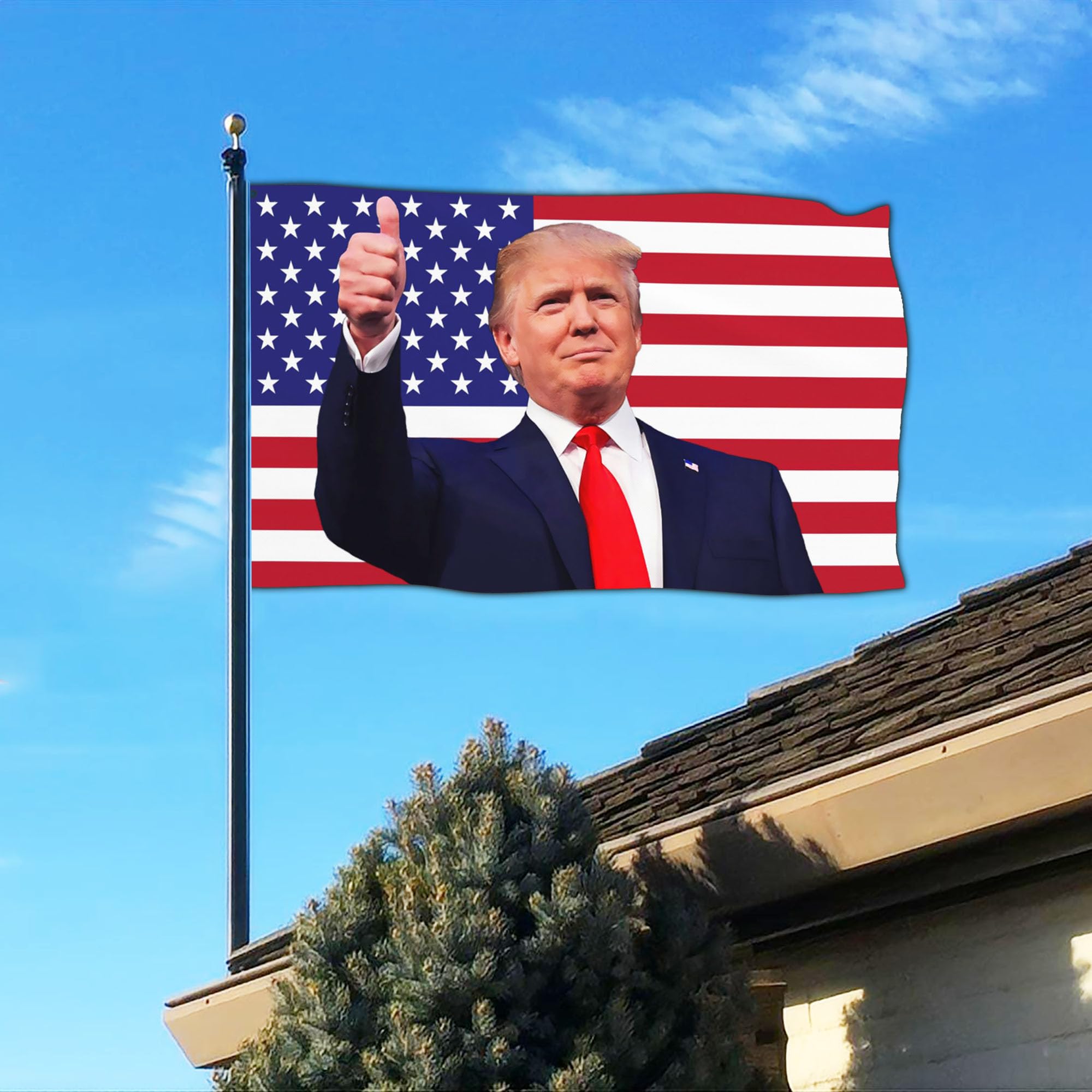 NASIAN wind-resistant outdoor flag stays vibrant in rain and wind.