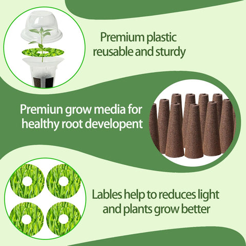 Natalolo grow baskets reusable plastic for stable germination in hydroponics.