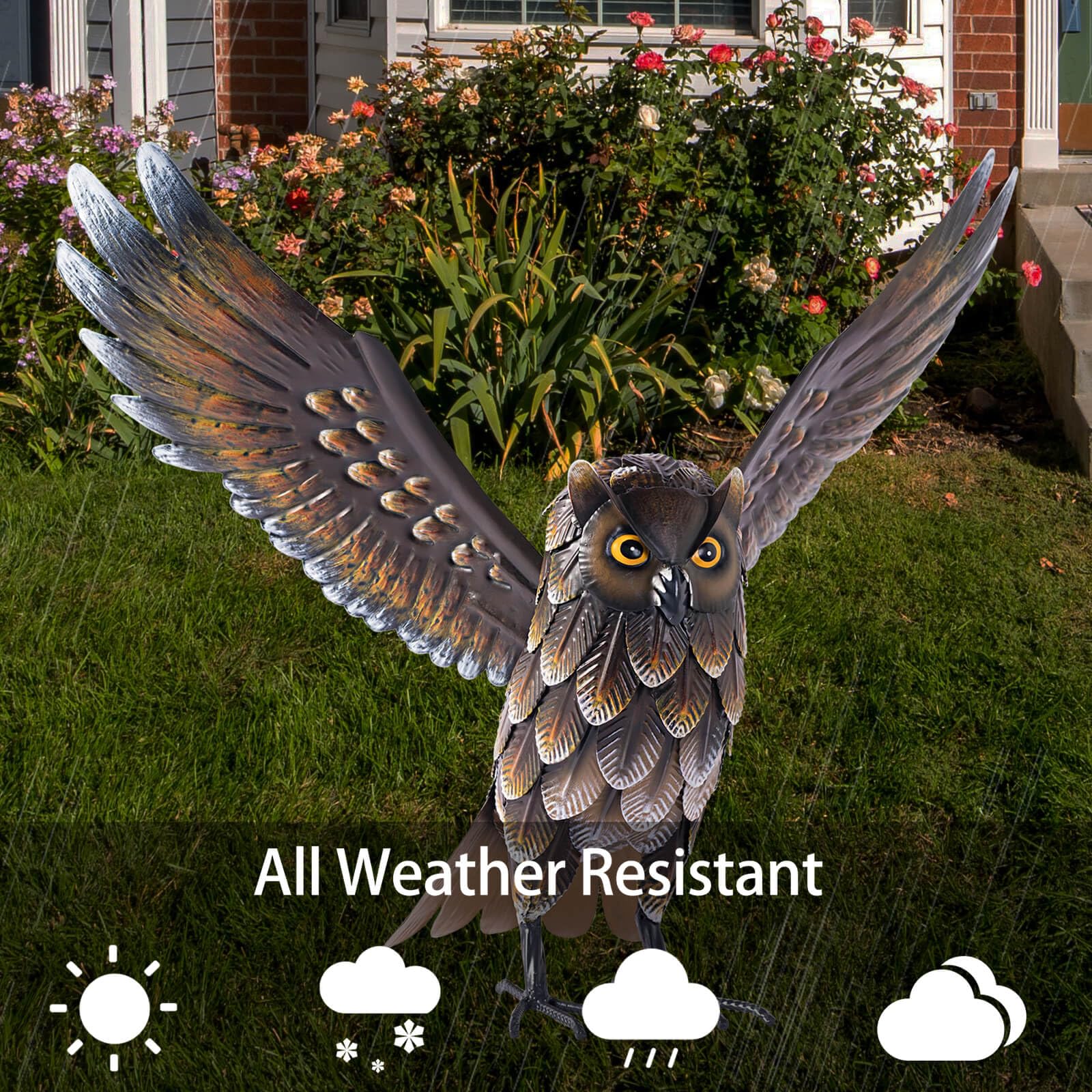 Natelf outdoor owl décor for yard adds lifelike charm and durable construction.