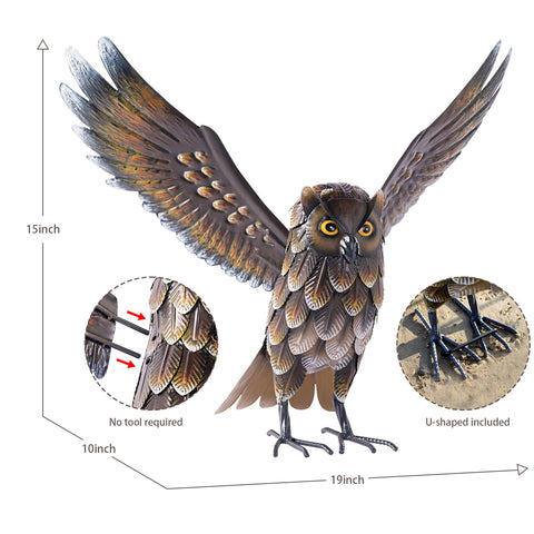 Natelf patio ornament owl sculpture provides a charming outdoor focal point.