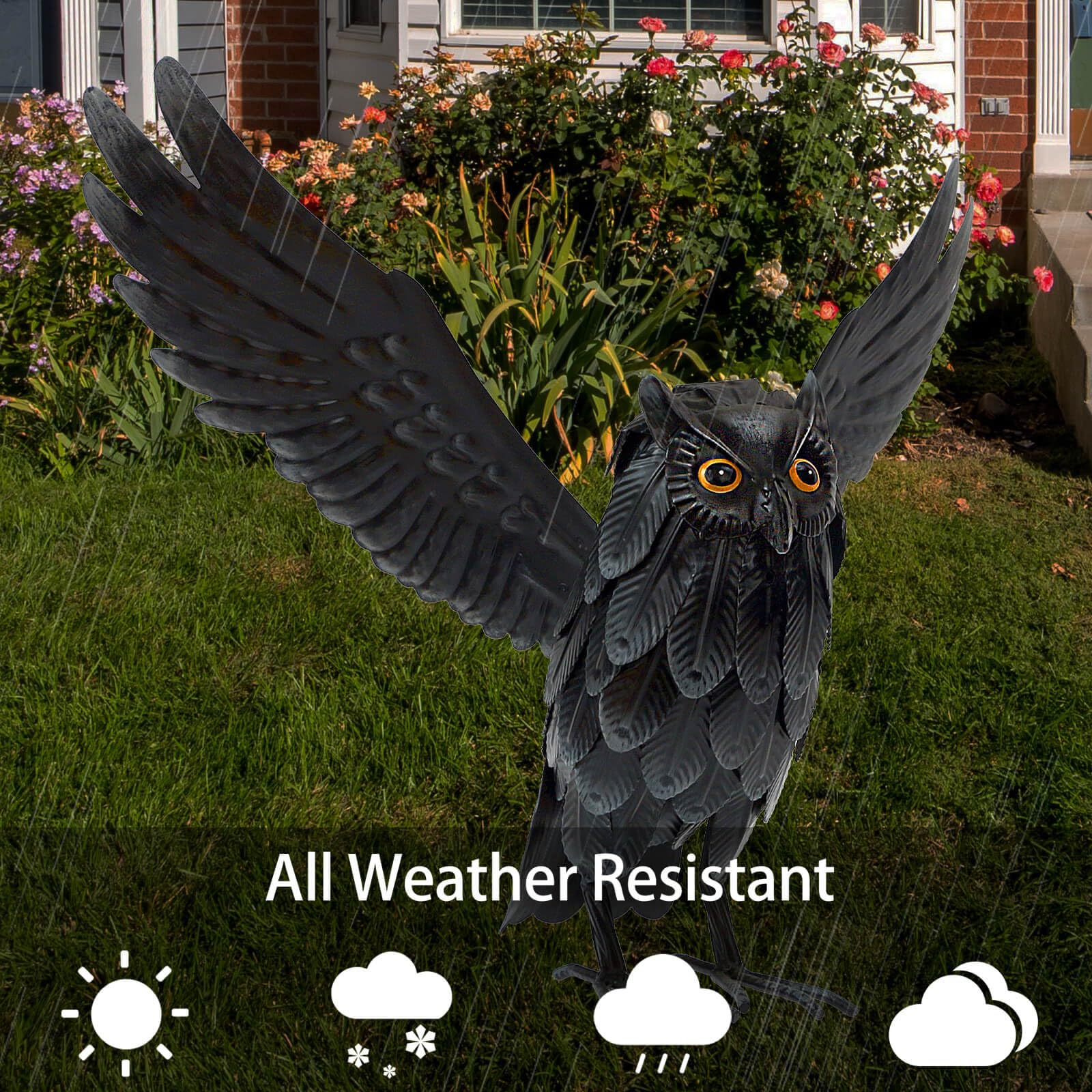 Natelf solar-powered owl calls deter birds and small mammals.