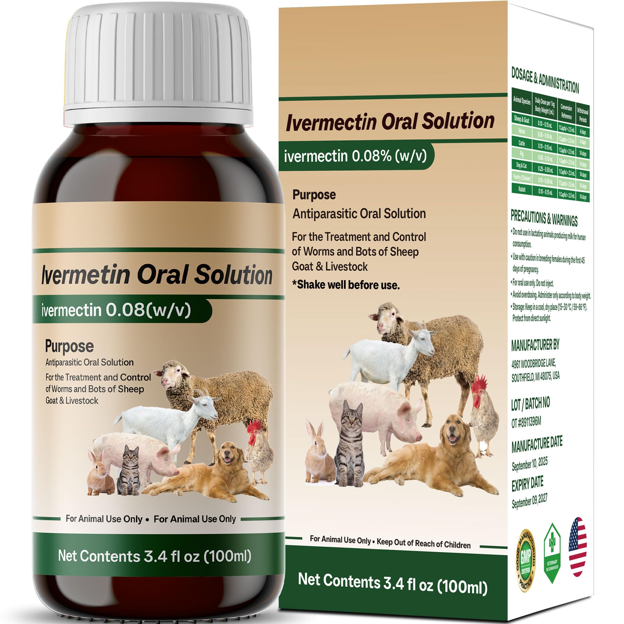 NateNatenight ivermectin liquid bottle for sheep and goats supporting general health