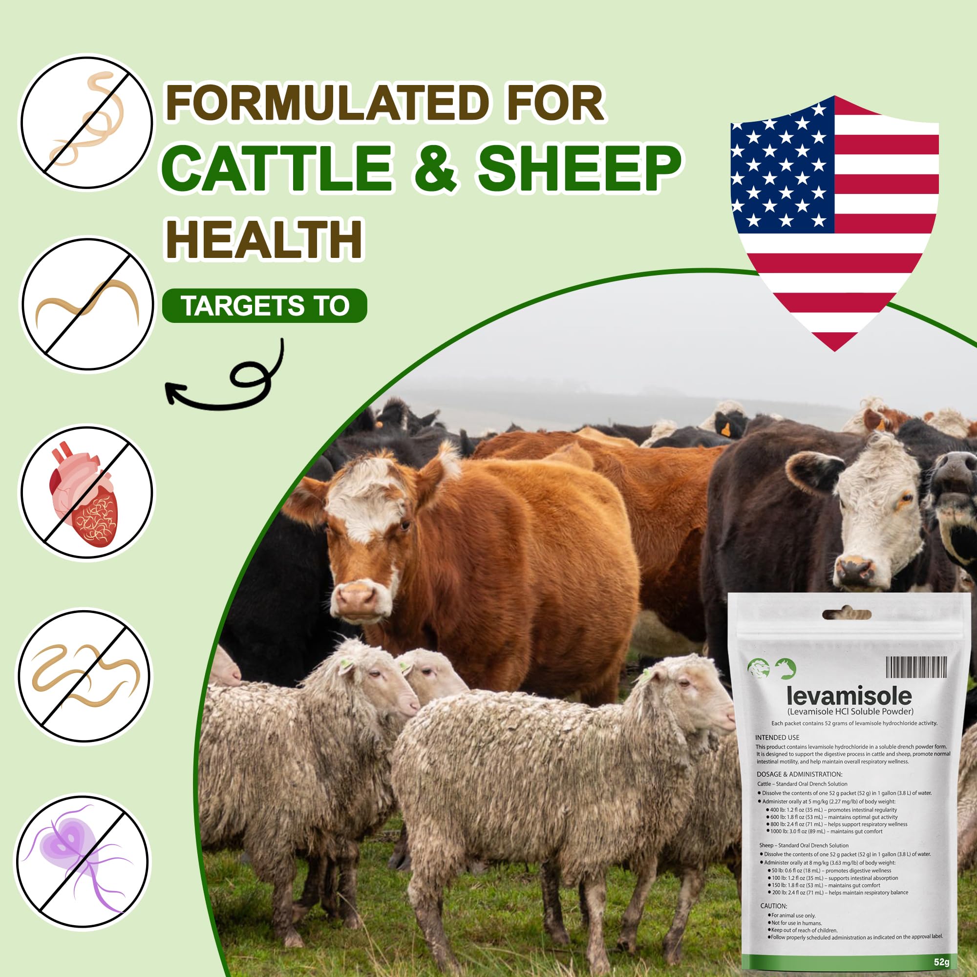 NateNatenight levamisole drench powder dissolves readily for water administration.