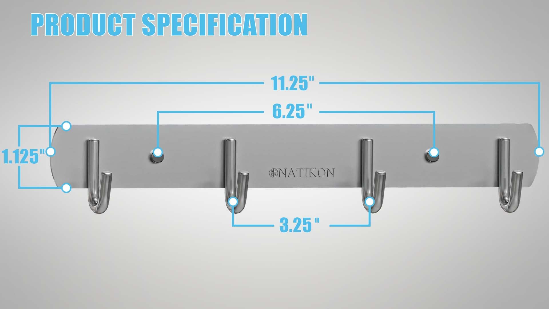 NATIKON four-hook design supports complete grill utensil organization.