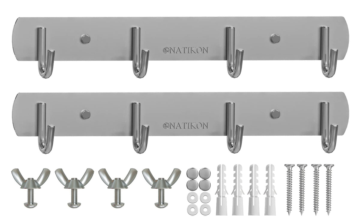 NATIKON heavy-duty stainless steel rack hanger for grill utensils keeps tools within reach.