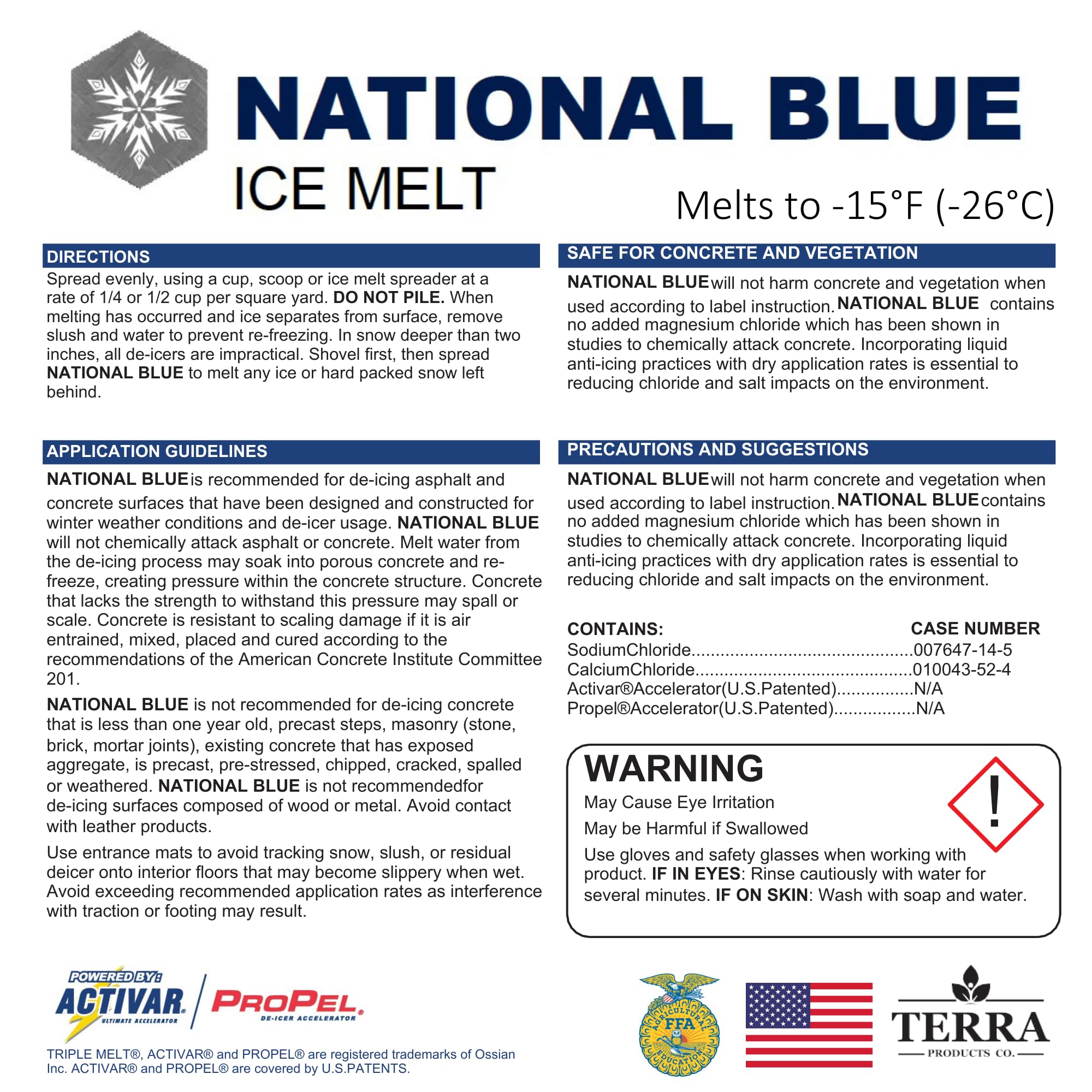 Close-up of accelerating agents in National Blue Ice Melt for rapid melt