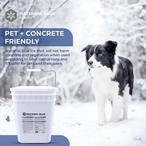 Anti-caking formula in National Blue Ice Melt ensures smooth spreading