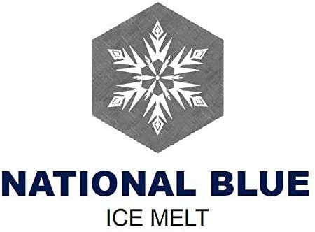 Coverage indicator on National Blue Ice Melt bag shows when to spread