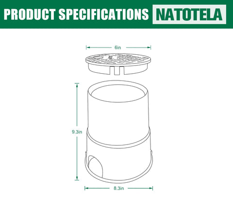 Natotela in-ground irrigation box ideal for garden, yard, and lawn installations.