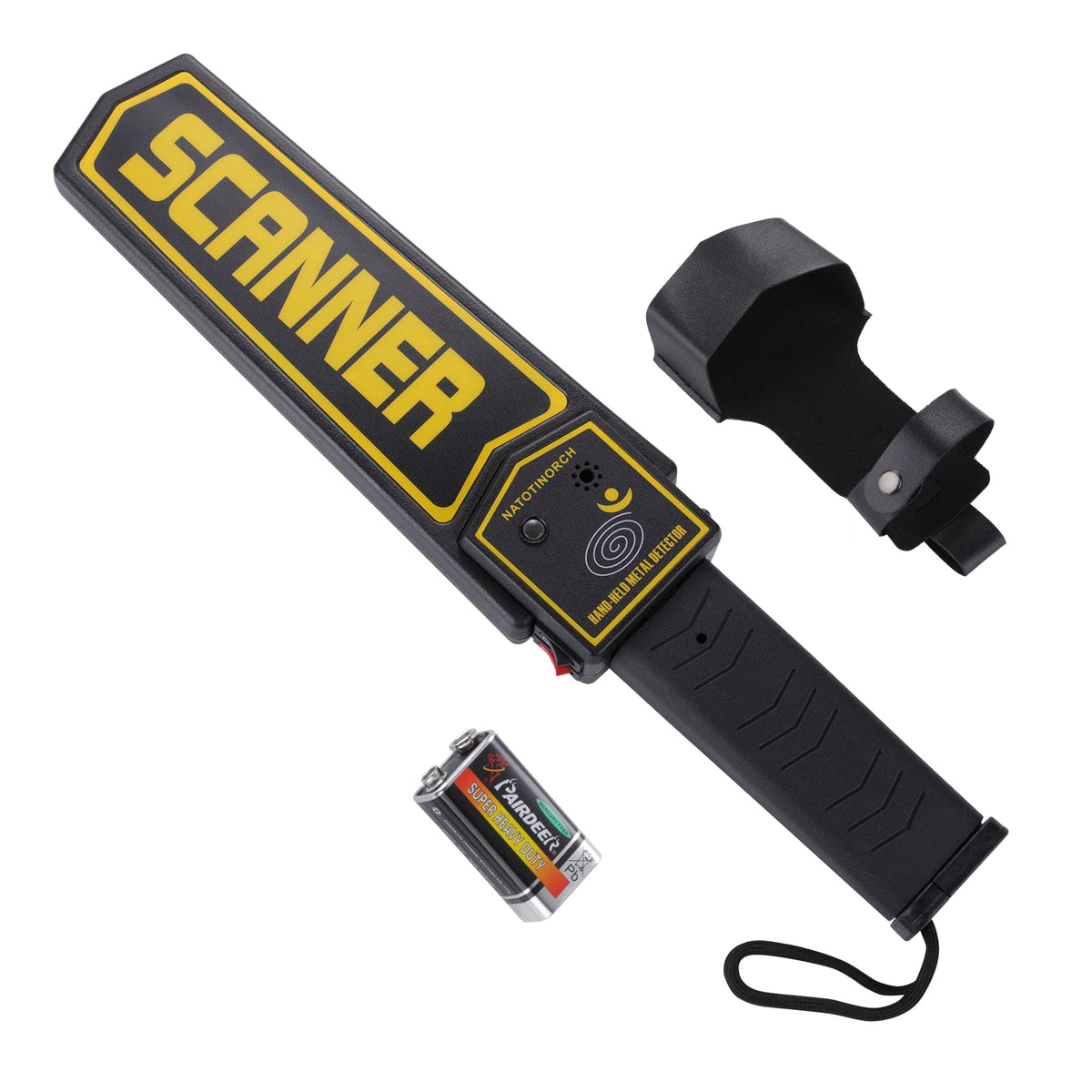 Natotinorch handheld detector wand front view for quick security screening