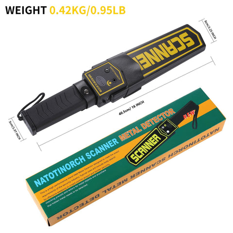 Natotinorch handheld detector wand side view showing compact design for easy carry