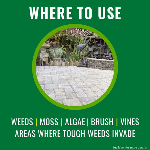 Product used around driveways and sidewalks without staining surfaces